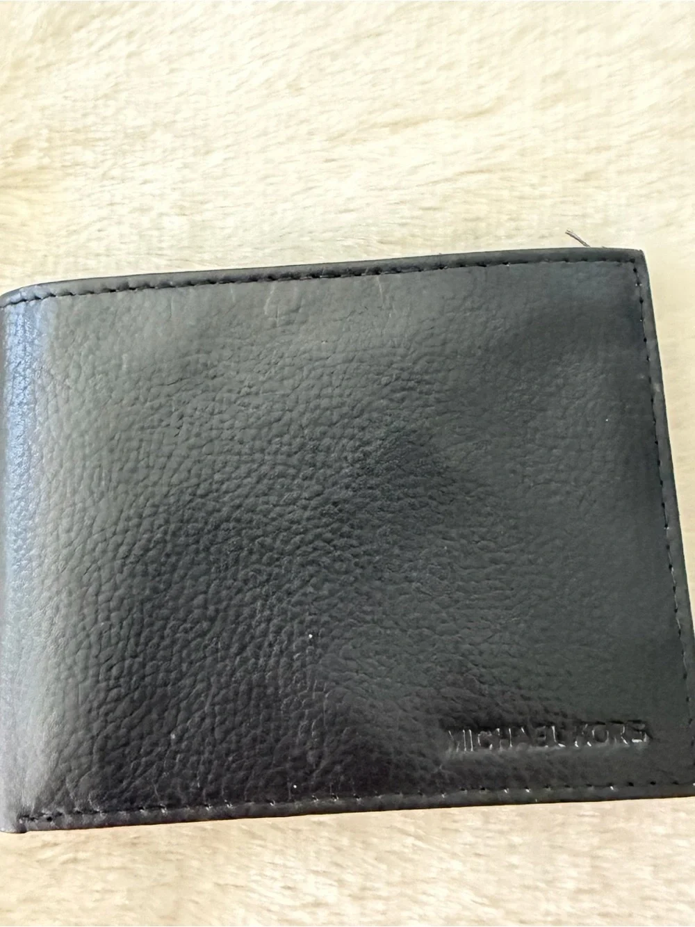 Michael Kors Mens Full Grain Leather Passcase Bifold Wallet ID